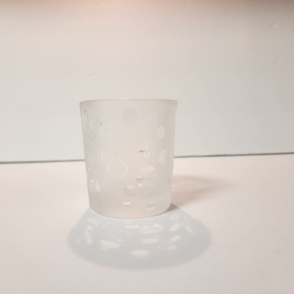 Frosted Polka Dot Tealight Holder Votive
